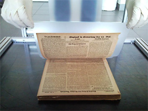 Abheben eines Blattes mit Transferfolie