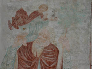 Christophorus Wandmalerei in Kühren Christophorus Wandmalerei in Kühren